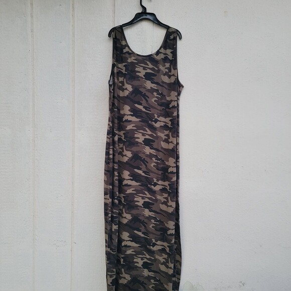 shein curve camo print maxi dress wmns sz 3XL - Picture 2 of 4